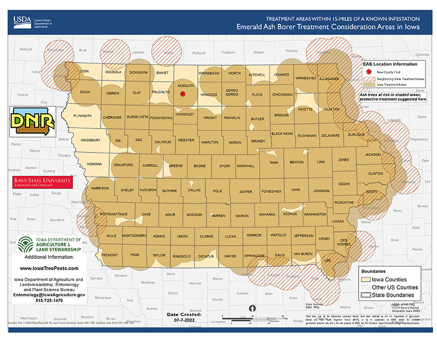 EAB Treatment Consideration Area - Kossuth County