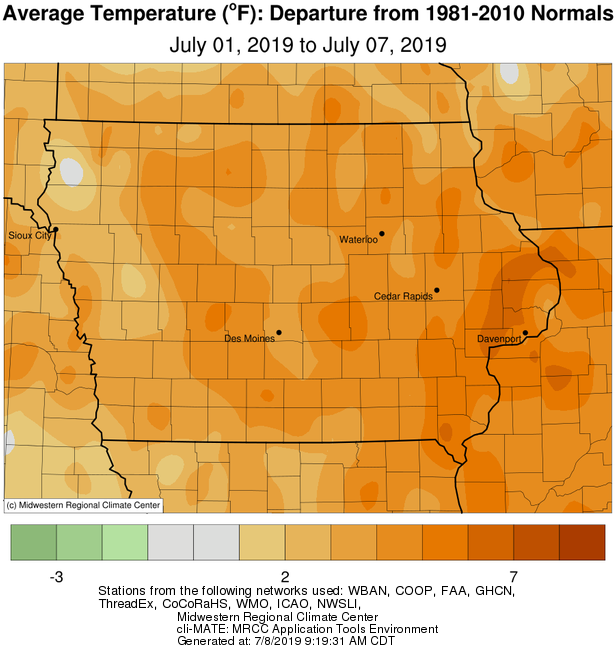 Average Temperature July 1-7