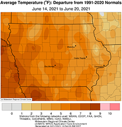 Temperature Departure - 6/21/21